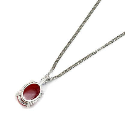 GSTV Pt950プラチナ ネックレス サンゴ1.00ct アクアマリン0.05ct 4.4g ～45cm フリーチェーン レディース【中古】