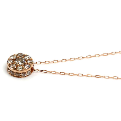 K18PG ピンクゴールド ネックレス ダイヤモンド0.30ct 1.0g ～45cm フリーチェーン レディース【中古】
