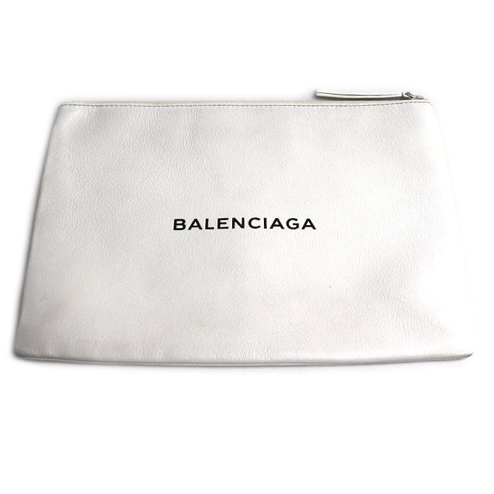 BALENCIAGA バレンシアガ ショッピング クリップM クラッチバッグ ホワイト 485110 メンズ【中古】