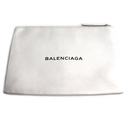 BALENCIAGA バレンシアガ ショッピング クリップM クラッチバッグ ホワイト 485110 メンズ【中古】