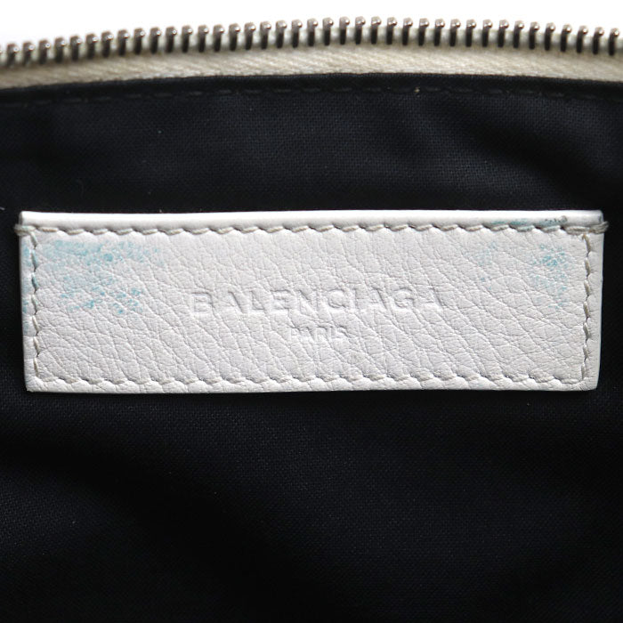 BALENCIAGA バレンシアガ ショッピング クリップM クラッチバッグ ホワイト 485110 メンズ【中古】