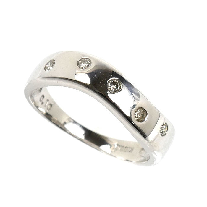 K18WG ホワイトゴールド リング・指輪 ダイヤモンド0.10ct 10号 2.3g レディース【中古】【美品】