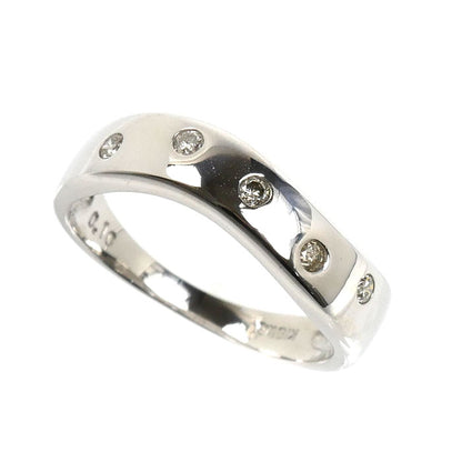 K18WG ホワイトゴールド リング・指輪 ダイヤモンド0.10ct 10号 2.3g レディース【中古】【美品】