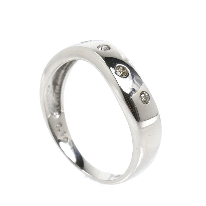 K18WG ホワイトゴールド リング・指輪 ダイヤモンド0.10ct 10号 2.3g レディース【中古】【美品】