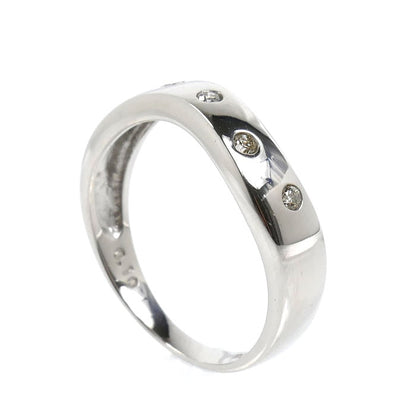K18WG ホワイトゴールド リング・指輪 ダイヤモンド0.10ct 10号 2.3g レディース【中古】【美品】