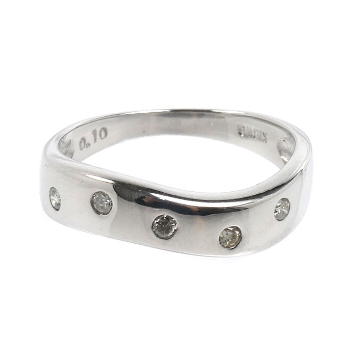 K18WG ホワイトゴールド リング・指輪 ダイヤモンド0.10ct 10号 2.3g レディース【中古】【美品】