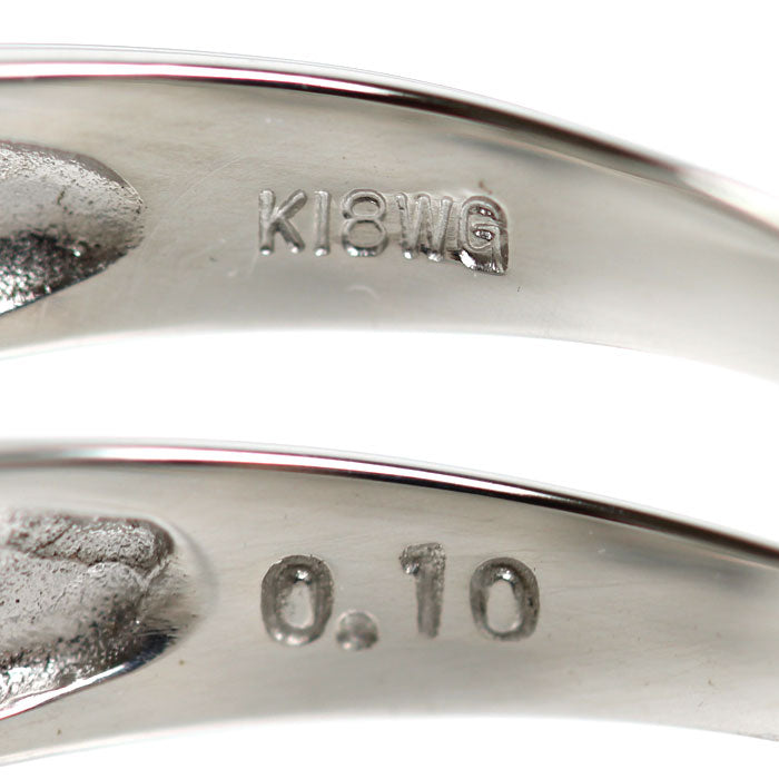 K18WG ホワイトゴールド リング・指輪 ダイヤモンド0.10ct 10号 2.3g レディース【中古】【美品】