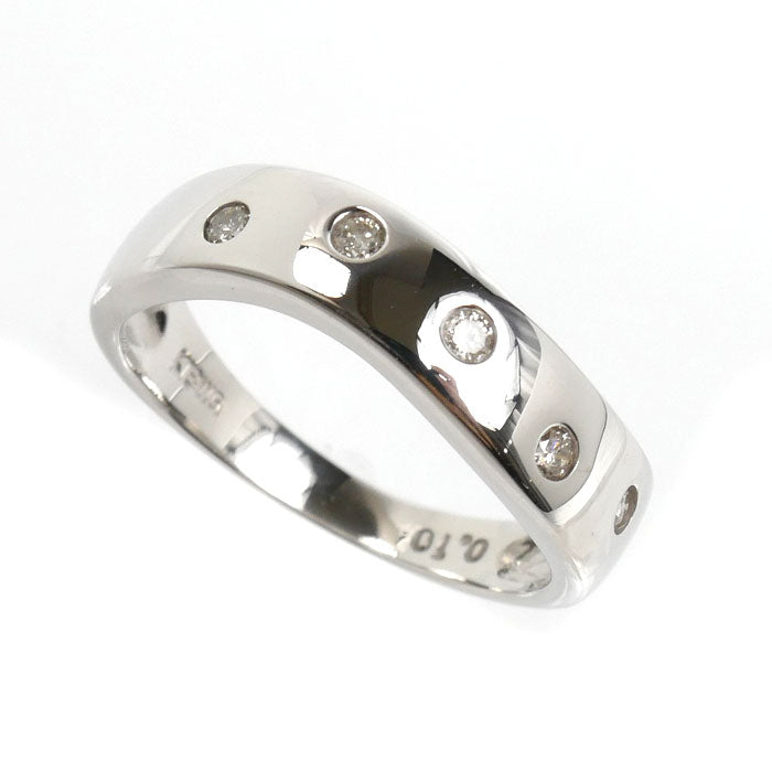 K18WG ホワイトゴールド リング・指輪 ダイヤモンド0.10ct 8号 2.3g レディース【中古】【美品】