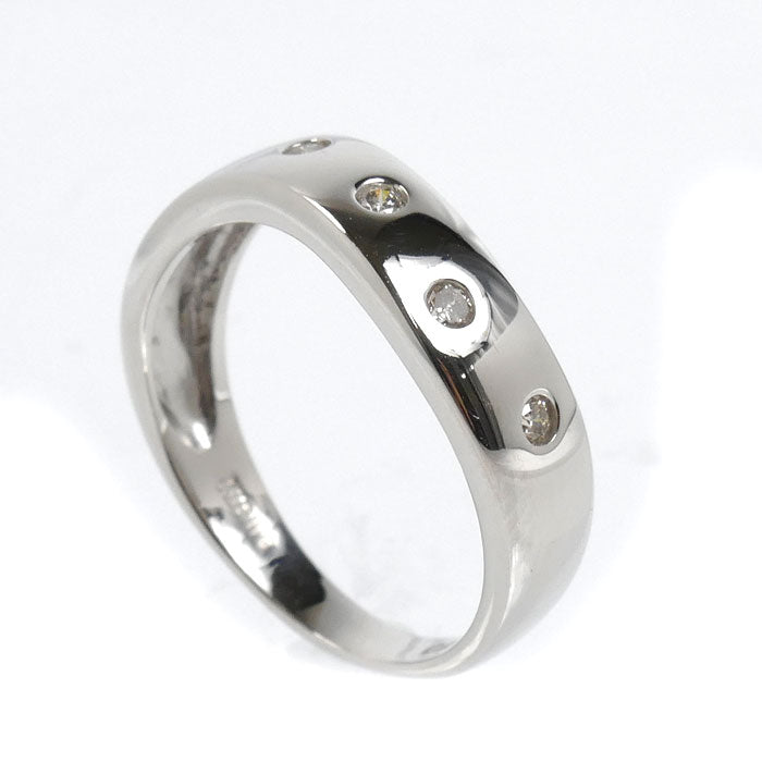 K18WG ホワイトゴールド リング・指輪 ダイヤモンド0.10ct 8号 2.3g レディース【中古】【美品】