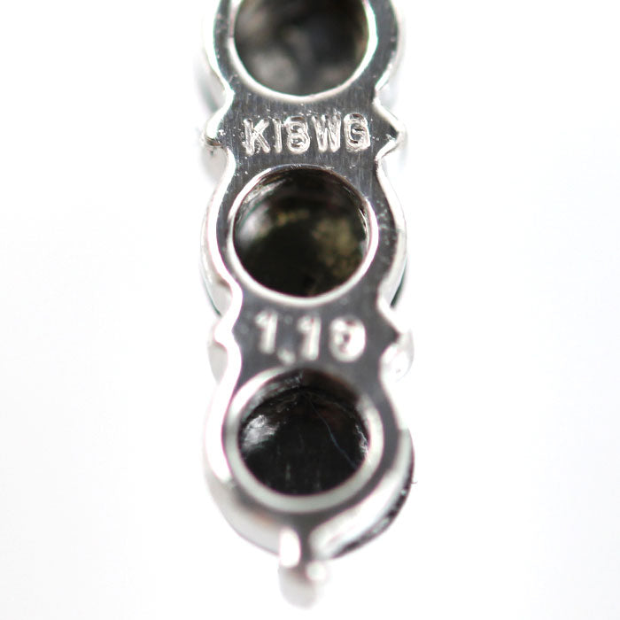 K18WG ホワイトゴールド クロス ペンダントトップ ブラックダイヤモンド1.10ct 1.5g レディース【中古】【美品】