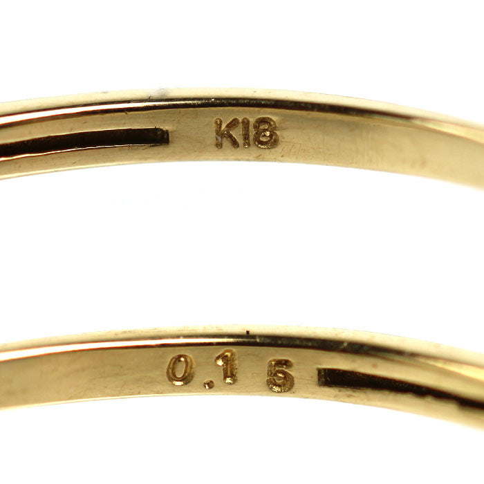 K18YG イエローゴールド リング・指輪 ダイヤモンド0.15ct 11号 0.8g レディース【中古】
