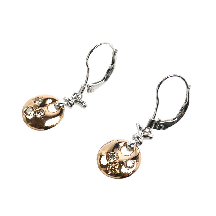 カシケイ K18PG ピンクゴールド K14WG ホワイトゴールド ピアス ダイヤモンド0.30ct 5.5g レディース【中古】【美品】