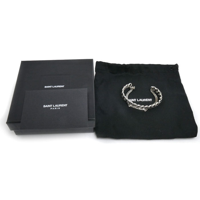 SAINT LAURENT サンローラン メタル ダブルカフ ブレスレット 24.6g ユニセックス【中古】