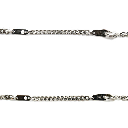 LOUIS VUITTON ルイ・ヴィトン メタル ペンダント･ダミエ ステープル ネックレス M02446 LE2245 45/50/55cm メンズ【中古】