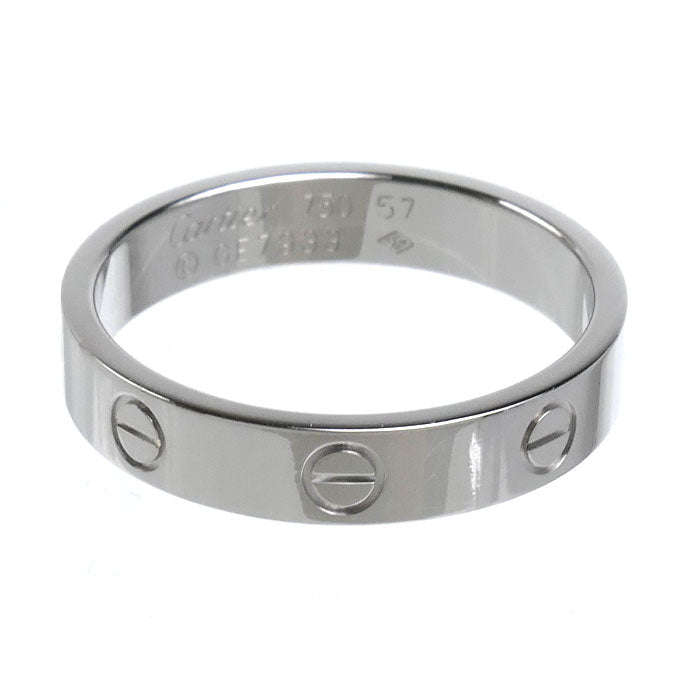CARTIER カルティエ K18WG ホワイトゴールド ミニラブ リング・指輪 17号 57 4.9g レディース【中古】【美品】