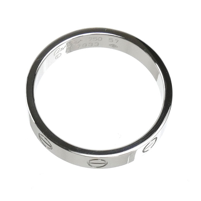 CARTIER カルティエ K18WG ホワイトゴールド ミニラブ リング・指輪 17号 57 4.9g レディース【中古】【美品】