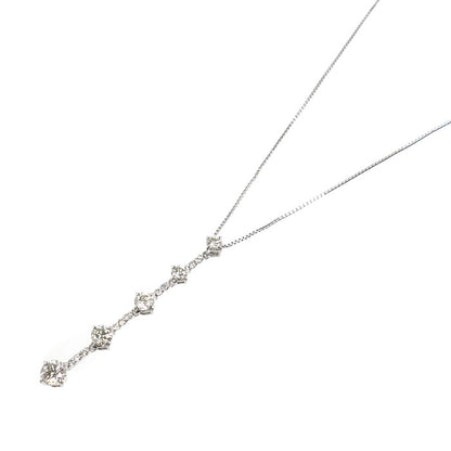K18WG ホワイトゴールド ネックレス ダイヤモンド1.00ct 4.2g ～49cm フリーチェーン レディース【中古】