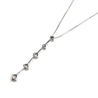 K18WG ホワイトゴールド ネックレス ダイヤモンド1.00ct 4.2g ～49cm フリーチェーン レディース【中古】