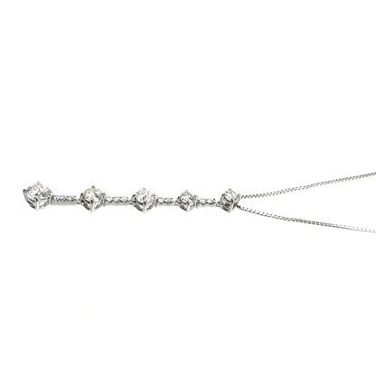 K18WG ホワイトゴールド ネックレス ダイヤモンド1.00ct 4.2g ～49cm フリーチェーン レディース【中古】