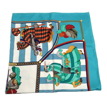 HERMES エルメス カレ90 CHOCS EN PLUMES スカーフ マルチカラー 羽飾りの激突 レディース【中古】