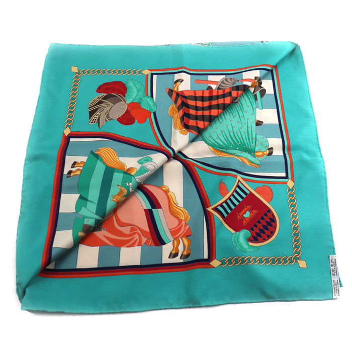 HERMES エルメス カレ90 CHOCS EN PLUMES スカーフ マルチカラー 羽飾りの激突 レディース【中古】