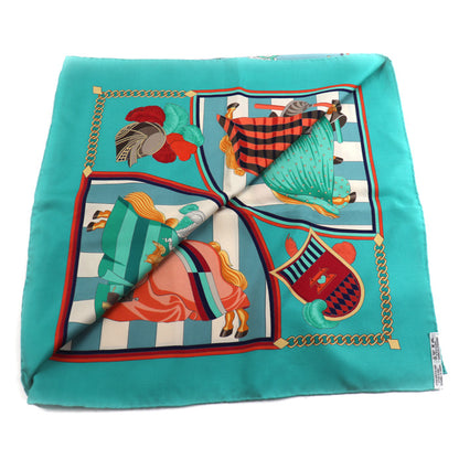 HERMES エルメス カレ90 CHOCS EN PLUMES スカーフ マルチカラー 羽飾りの激突 レディース【中古】