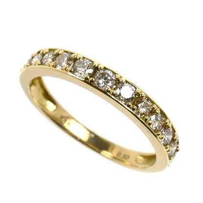 K18YG イエローゴールド ハーフエタニティ リング・指輪 ダイヤモンド0.50ct 9号 1.6g レディース【中古】