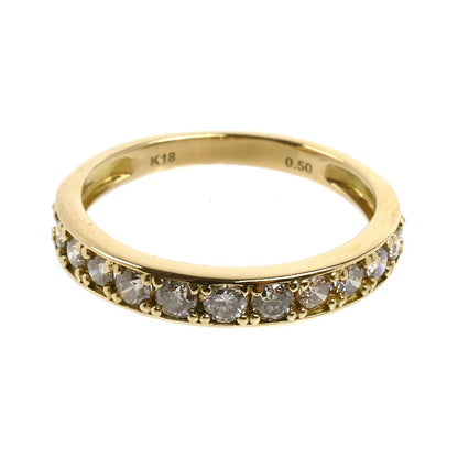 K18YG イエローゴールド ハーフエタニティ リング・指輪 ダイヤモンド0.50ct 9号 1.6g レディース【中古】