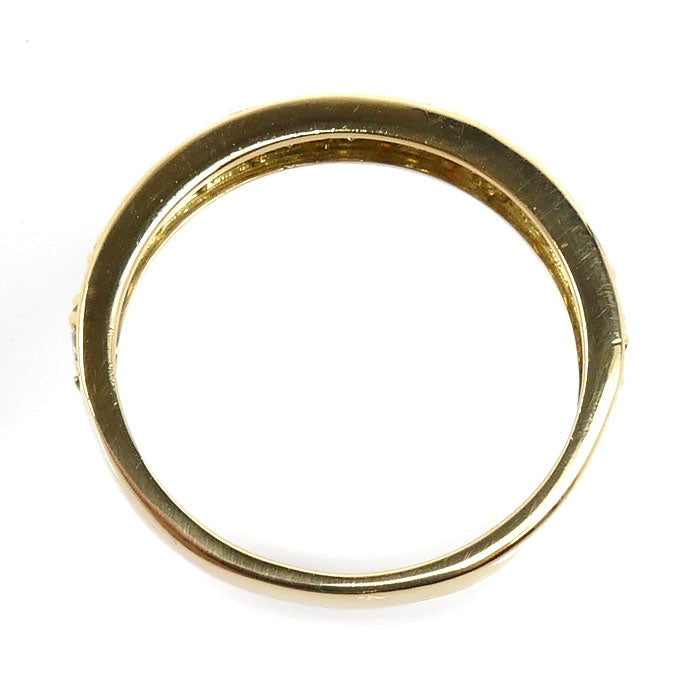 K18YG イエローゴールド ハーフエタニティ リング・指輪 ダイヤモンド0.50ct 9号 1.6g レディース【中古】