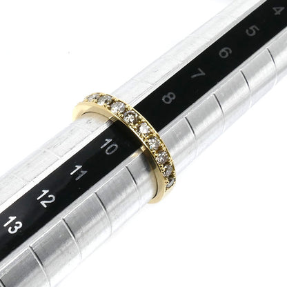 K18YG イエローゴールド ハーフエタニティ リング・指輪 ダイヤモンド0.50ct 9号 1.6g レディース【中古】