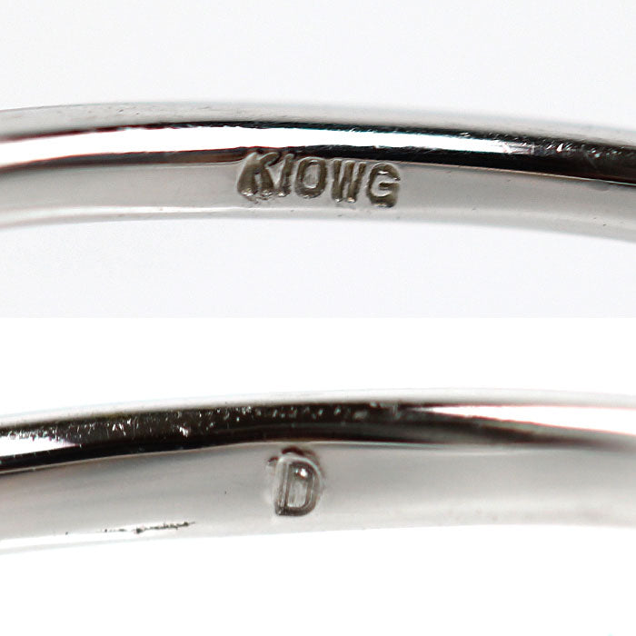 K10WG ホワイトゴールド オープンハート リング・指輪 ダイヤモンド 10号 0.8g【中古】