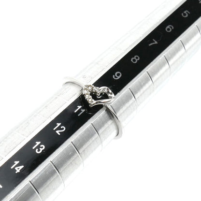 K10WG ホワイトゴールド オープンハート リング・指輪 ダイヤモンド 10号 0.8g【中古】