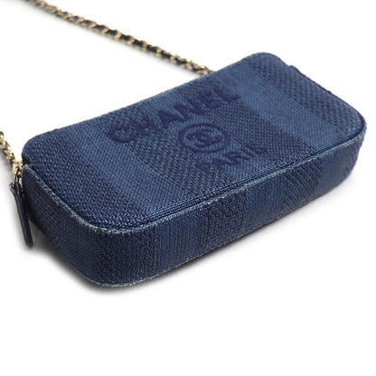 CHANEL シャネル ドーヴィル チェーンクラッチ ショルダーバッグ ネイビー A84415 2018クルーズ レディース【中古】