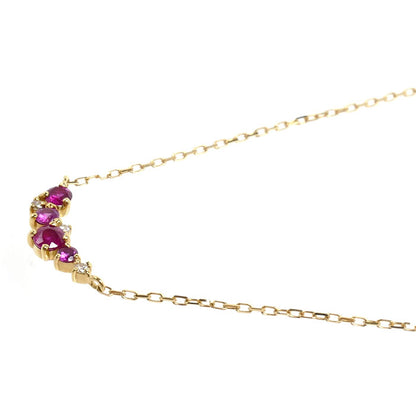 組曲 クミキョク K18YG イエローゴールド ネックレス ルビー ダイヤモンド0.02ct 1.2g 40cm レディース【中古】