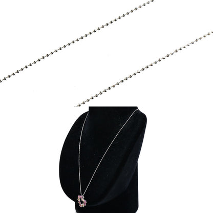 K18WG ホワイトゴールド ネックレス ルビー0.21ct サファイア0.82ct ダイヤモンド0.32ct 4.4g ～45cm フリーチェーン レディース【中古】