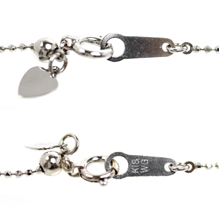 K18WG ホワイトゴールド ネックレス ルビー0.21ct サファイア0.82ct ダイヤモンド0.32ct 4.4g ～45cm フリーチェーン レディース【中古】