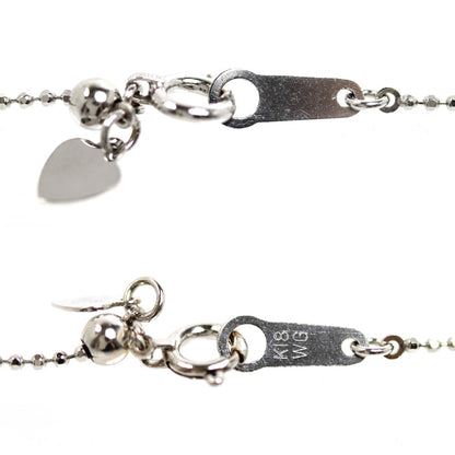 K18WG ホワイトゴールド ネックレス ルビー0.21ct サファイア0.82ct ダイヤモンド0.32ct 4.4g ～45cm フリーチェーン レディース【中古】
