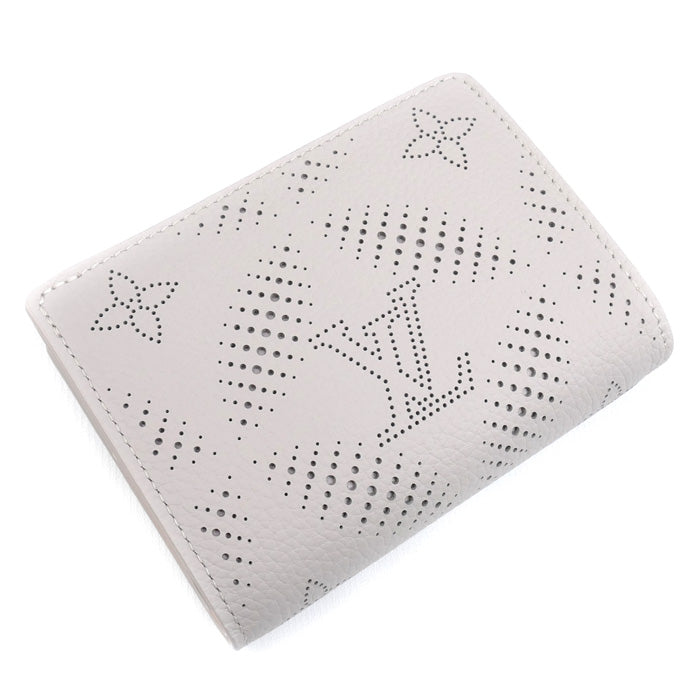 LOUIS VUITTON ルイ・ヴィトン ポルトフォイユクレア 二つ折り財布 マヒナ グレージュ/ピンク M13470 ICチップ レディース【中古】【美品】