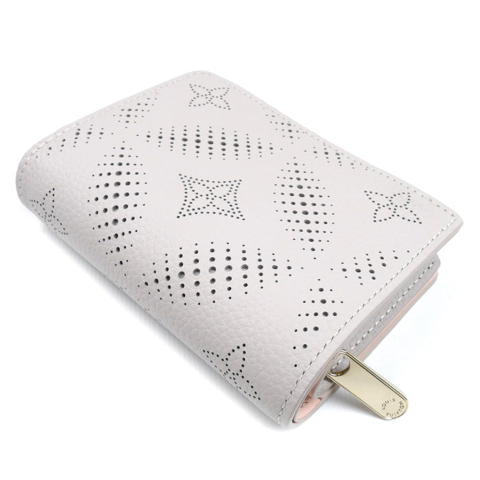 LOUIS VUITTON ルイ・ヴィトン ポルトフォイユクレア 二つ折り財布 マヒナ グレージュ/ピンク M13470 ICチップ レディース【中古】【美品】