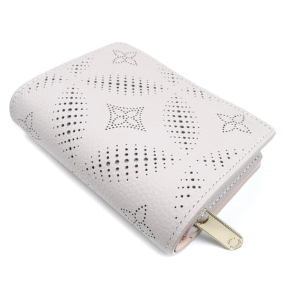 LOUIS VUITTON ルイ・ヴィトン ポルトフォイユクレア 二つ折り財布 マヒナ グレージュ/ピンク M13470 ICチップ レディース【中古】【美品】