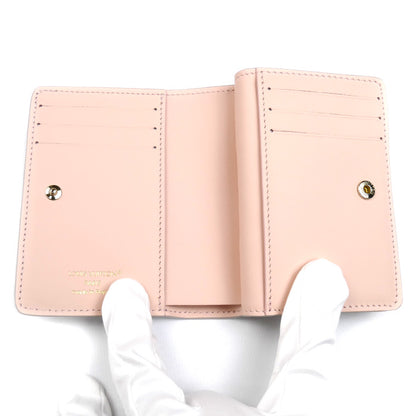 LOUIS VUITTON ルイ・ヴィトン ポルトフォイユクレア 二つ折り財布 マヒナ グレージュ/ピンク M13470 ICチップ レディース【中古】【美品】