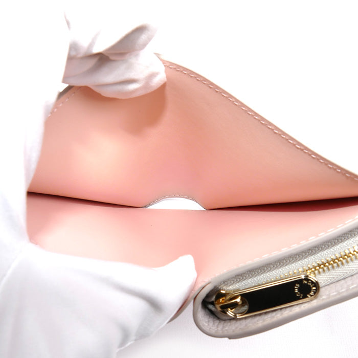 LOUIS VUITTON ルイ・ヴィトン ポルトフォイユクレア 二つ折り財布 マヒナ グレージュ/ピンク M13470 ICチップ レディース【中古】【美品】