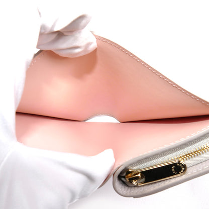 LOUIS VUITTON ルイ・ヴィトン ポルトフォイユクレア 二つ折り財布 マヒナ グレージュ/ピンク M13470 ICチップ レディース【中古】【美品】