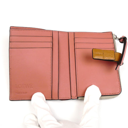 LOEWE ロエベ スリムジップ バイフォールドウォレット 二つ折り財布 ライトオーツ/ハニー C660P30X04 レディース【中古】【美品】