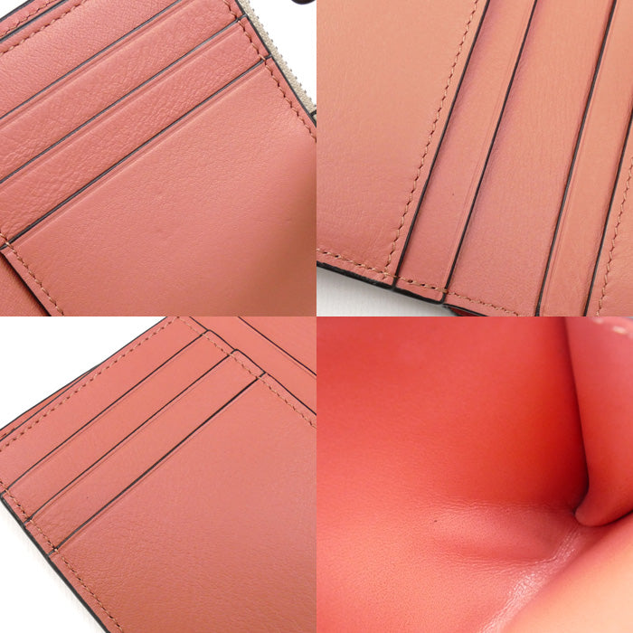 LOEWE ロエベ スリムジップ バイフォールドウォレット 二つ折り財布 ライトオーツ/ハニー C660P30X04 レディース【中古】【美品】