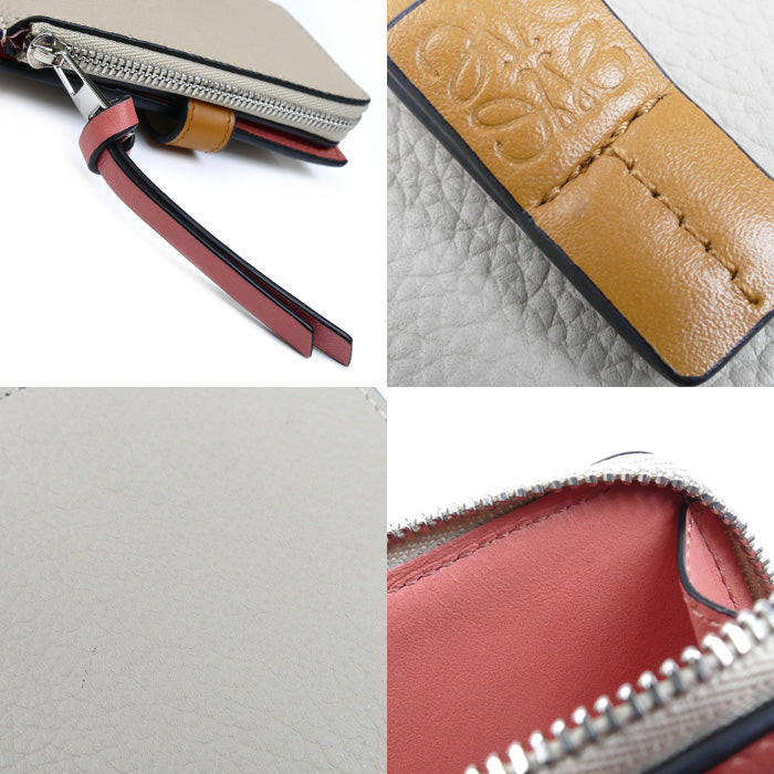 LOEWE ロエベ スリムジップ バイフォールドウォレット 二つ折り財布 ライトオーツ/ハニー C660P30X04 レディース【中古】【美品】