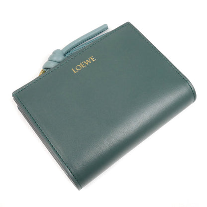 LOEWE ロエベ ノットコンパクトウォレット 二つ折り財布 ベチバー/ウォーター CEM1NCWX01 レディース【中古】