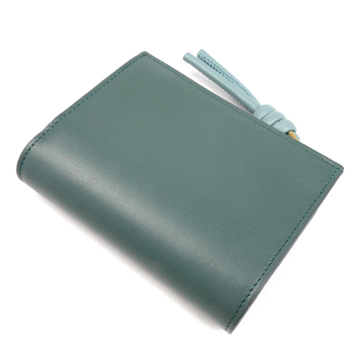 LOEWE ロエベ ノットコンパクトウォレット 二つ折り財布 ベチバー/ウォーター CEM1NCWX01 レディース【中古】