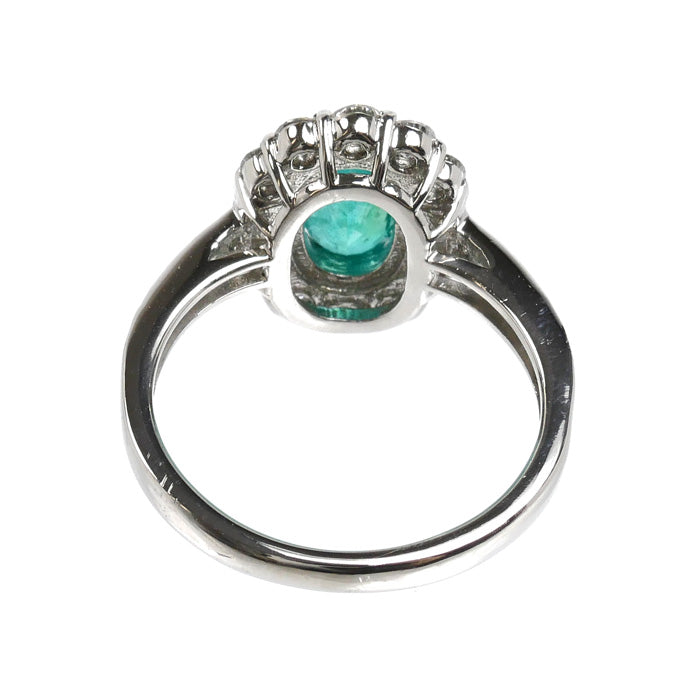 Pt900プラチナ リング・指輪 パライバトルマリン1.03ct ダイヤモンド0.88ct 12.5号 6.0g レディース【中古】