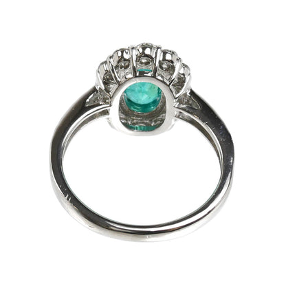 Pt900プラチナ リング・指輪 パライバトルマリン1.03ct ダイヤモンド0.88ct 12.5号 6.0g レディース【中古】
